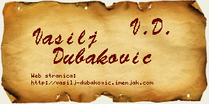 Vasilj Dubaković vizit kartica